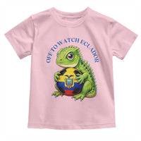 Off To Watch Ecuador Toddler T Shirt Funny Ecuador Iguana Soccer Fan Gift