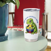 Off To Watch Ecuador Tumbler Cup Funny Ecuador Iguana Soccer Fan Gift
