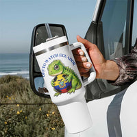 Off To Watch Ecuador Tumbler With Handle Funny Ecuador Iguana Soccer Fan Gift