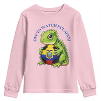 Off To Watch Ecuador Youth Sweatshirt Funny Ecuador Iguana Soccer Fan Gift