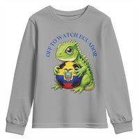 Off To Watch Ecuador Youth Sweatshirt Funny Ecuador Iguana Soccer Fan Gift