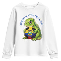Off To Watch Ecuador Youth Sweatshirt Funny Ecuador Iguana Soccer Fan Gift