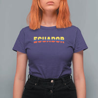Vintage Ecuador Roots T Shirt For Women Latin Heritage Pride Gift
