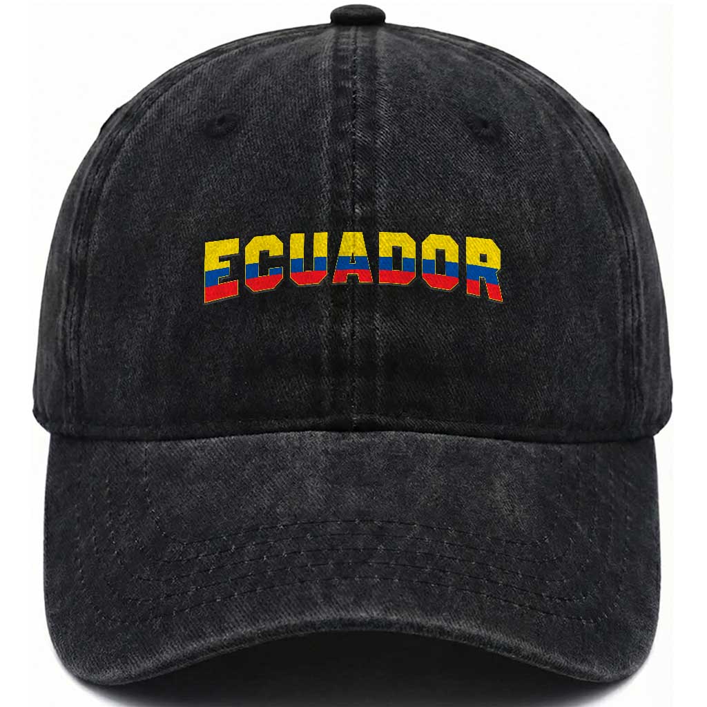 Vintage Ecuador Roots Washed Cotton Baseball Cap Latin Heritage Pride Gift
