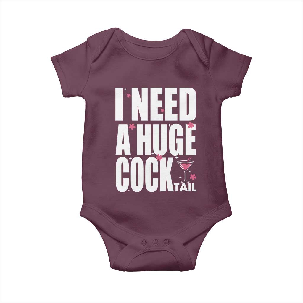 Funny Adult Humor Baby Onesie I Need A Huge Cocktail Drinking Gift - Wonder Print Shop