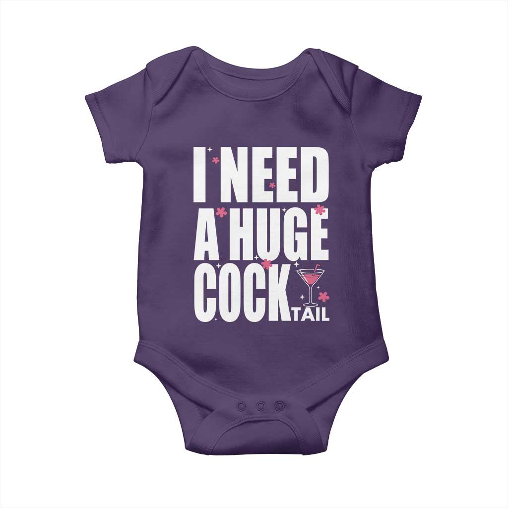 Funny Adult Humor Baby Onesie I Need A Huge Cocktail Drinking Gift - Wonder Print Shop