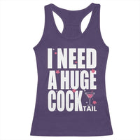 Funny Adult Humor Racerback Tank Top I Need A Huge Cocktail Drinking Gift - Wonder Print Shop