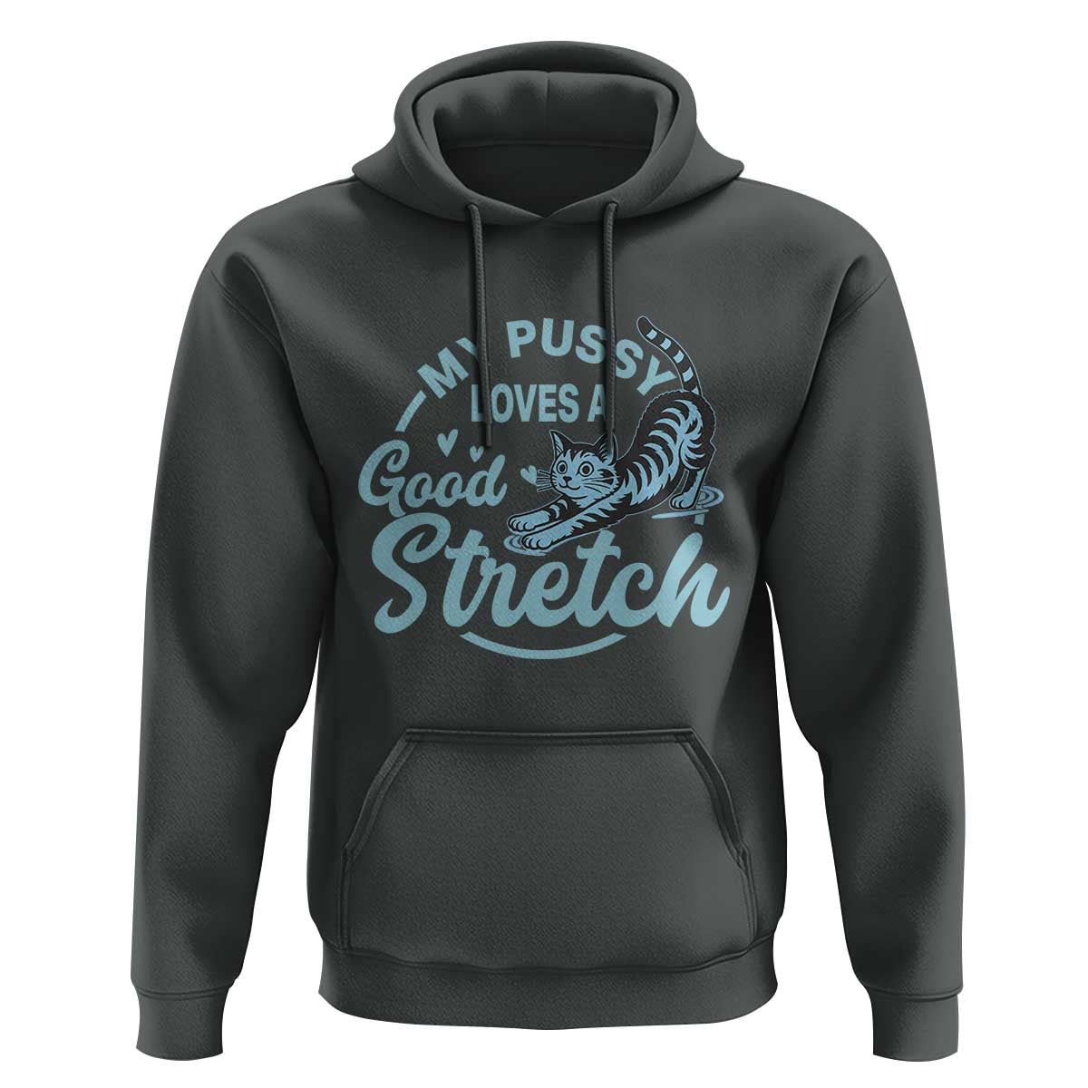 Adult Humor Cat Hoodie My Pussy Loves A Good Stretch - Wonder Print Shop