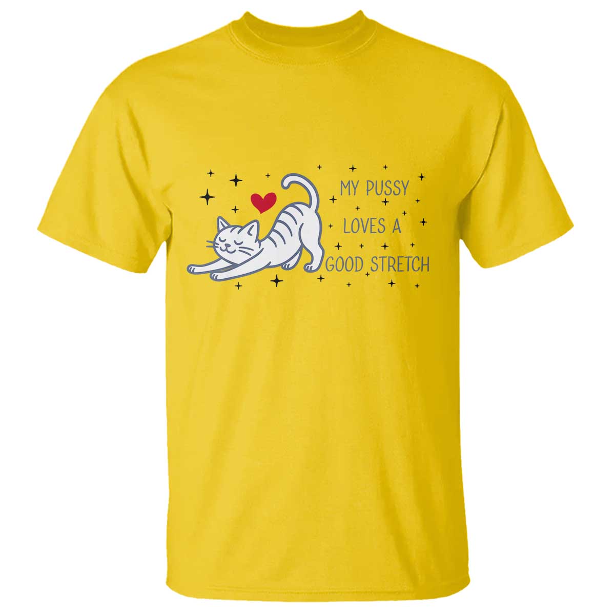 My Pussy Loves A Good Stretch T Shirt Adult Humor Cat Gift - Wonder Print Shop