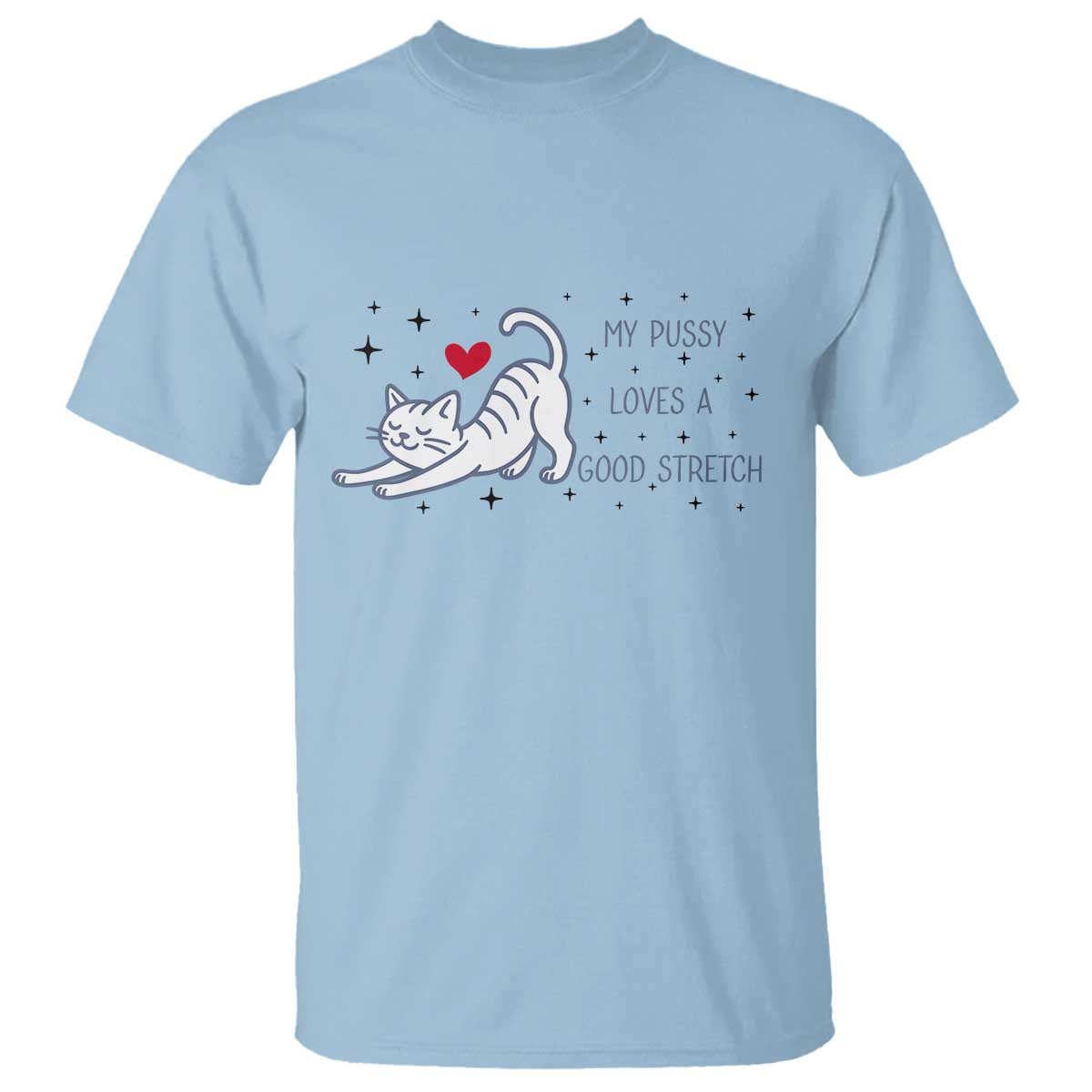 My Pussy Loves A Good Stretch T Shirt Adult Humor Cat Gift - Wonder Print Shop