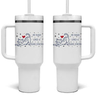 My Pussy Loves A Good Stretch Tumbler With Handle Adult Humor Cat Gift