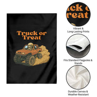 Truck Or Treat Skeleton Racing Garden Flag Funny Halloween Truck Lover - Wonder Print Shop
