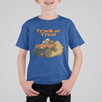 Truck Or Treat Skeleton Racing T Shirt For Kid Funny Halloween Truck Lover - Wonder Print Shop