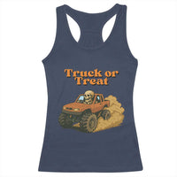 Truck Or Treat Skeleton Racing Racerback Tank Top Funny Halloween Truck Lover - Wonder Print Shop