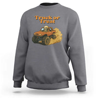 Truck Or Treat Skeleton Racing Sweatshirt Funny Halloween Truck Lover - Wonder Print Shop