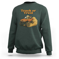 Truck Or Treat Skeleton Racing Sweatshirt Funny Halloween Truck Lover - Wonder Print Shop