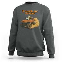 Truck Or Treat Skeleton Racing Sweatshirt Funny Halloween Truck Lover - Wonder Print Shop