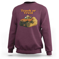 Truck Or Treat Skeleton Racing Sweatshirt Funny Halloween Truck Lover - Wonder Print Shop