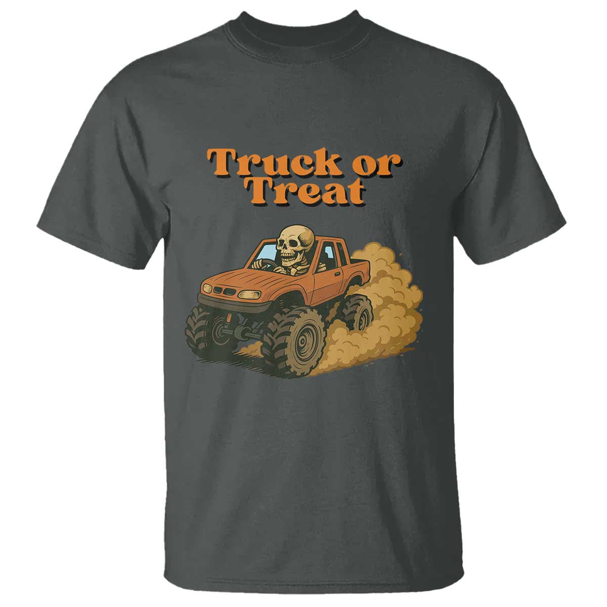Truck Or Treat Skeleton Racing T Shirt Funny Halloween Truck Lover - Wonder Print Shop