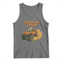 Truck Or Treat Skeleton Racing Tank Top Funny Halloween Truck Lover - Wonder Print Shop