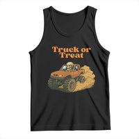 Truck Or Treat Skeleton Racing Tank Top Funny Halloween Truck Lover - Wonder Print Shop