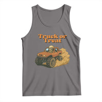 Truck Or Treat Skeleton Racing Tank Top Funny Halloween Truck Lover - Wonder Print Shop