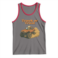 Truck Or Treat Skeleton Racing Tank Top Funny Halloween Truck Lover - Wonder Print Shop