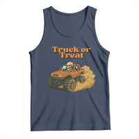 Truck Or Treat Skeleton Racing Tank Top Funny Halloween Truck Lover - Wonder Print Shop