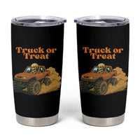 Truck Or Treat Skeleton Racing Tumbler Cup Funny Halloween Truck Lover