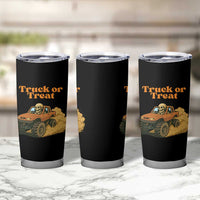 Truck Or Treat Skeleton Racing Tumbler Cup Funny Halloween Truck Lover