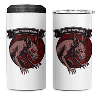 Chupacabra 4 in 1 Can Cooler Tumbler Gothic Horror Save The Cryptid Gift