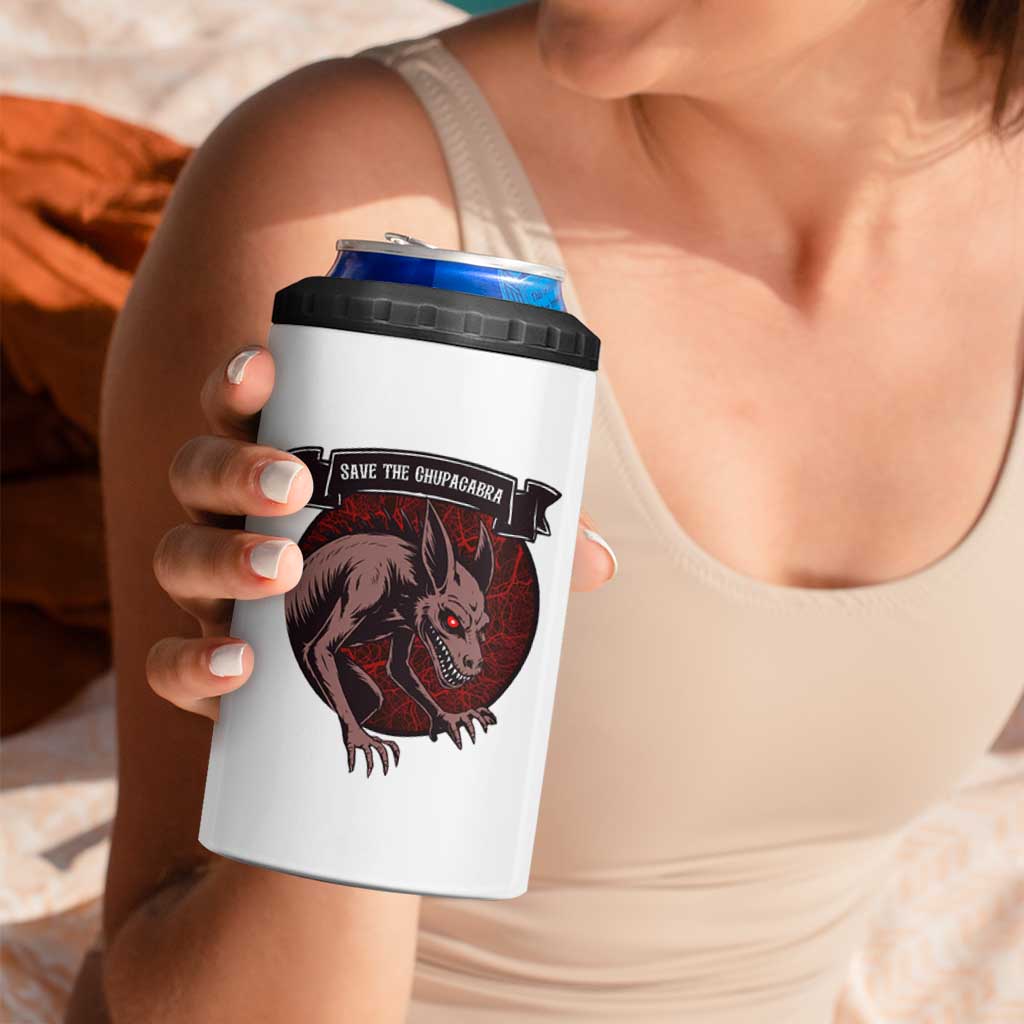 Chupacabra 4 in 1 Can Cooler Tumbler Gothic Horror Save The Cryptid Gift