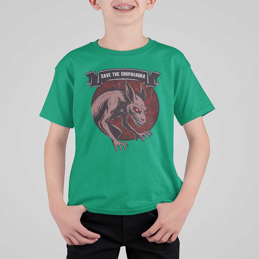 Chupacabra T Shirt For Kid Gothic Horror Save The Cryptid Gift - Wonder Print Shop
