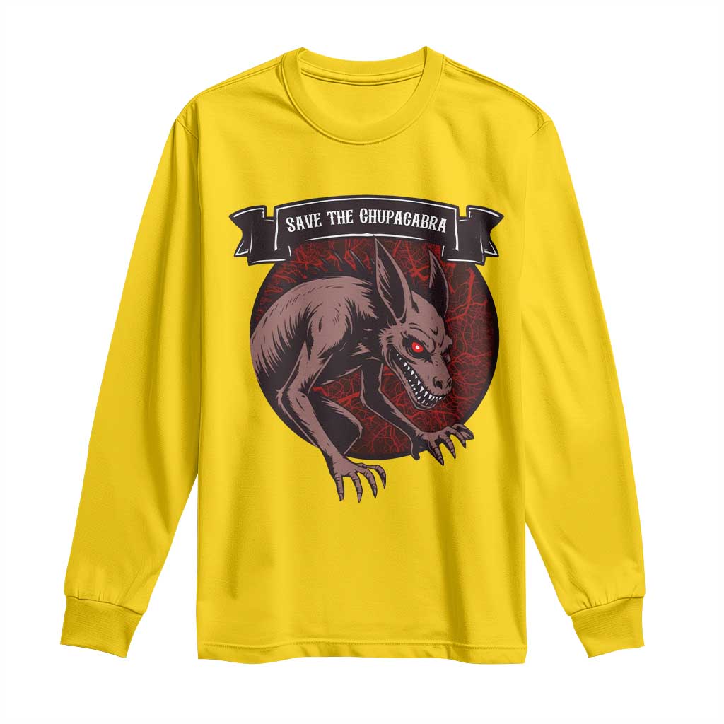 Chupacabra Long Sleeve Shirt Gothic Horror Save The Cryptid Gift - Wonder Print Shop