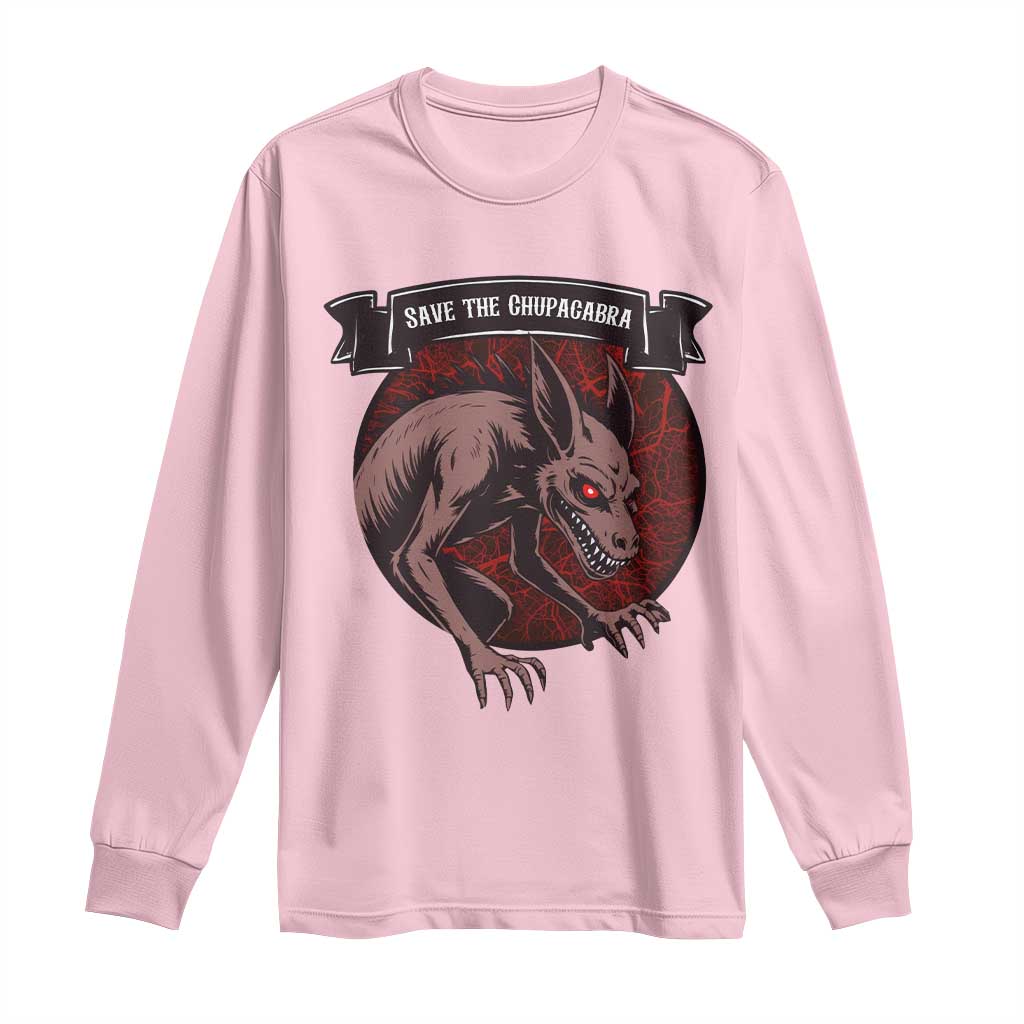 Chupacabra Long Sleeve Shirt Gothic Horror Save The Cryptid Gift - Wonder Print Shop