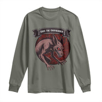 Chupacabra Long Sleeve Shirt Gothic Horror Save The Cryptid Gift - Wonder Print Shop