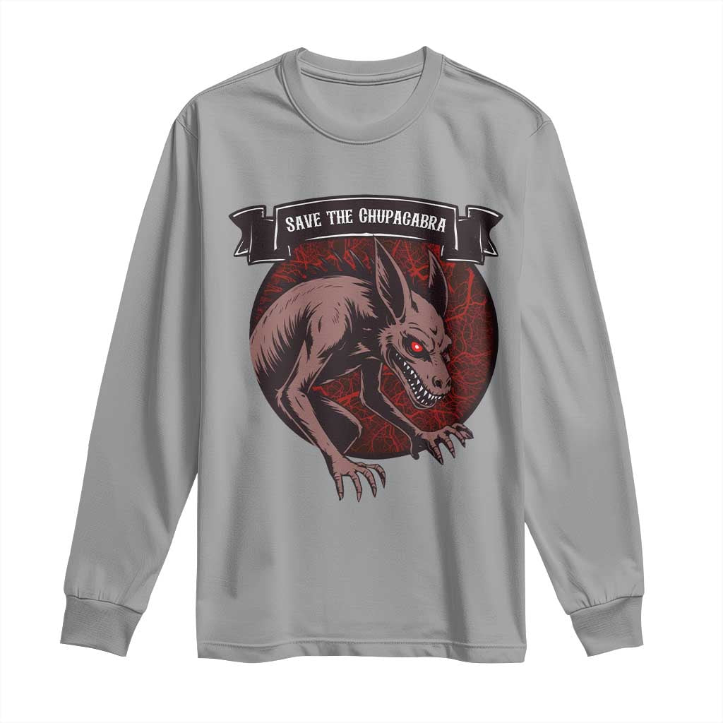 Chupacabra Long Sleeve Shirt Gothic Horror Save The Cryptid Gift - Wonder Print Shop
