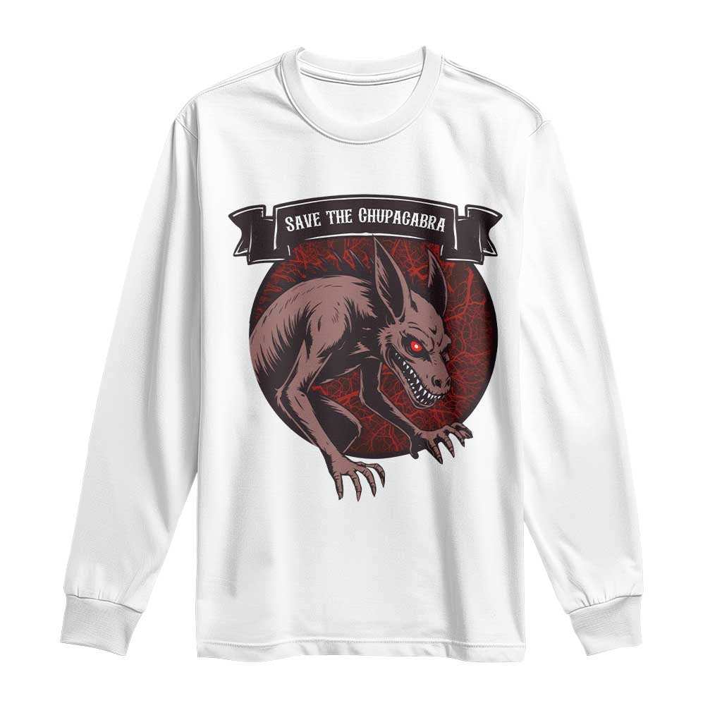 Chupacabra Long Sleeve Shirt Gothic Horror Save The Cryptid Gift - Wonder Print Shop
