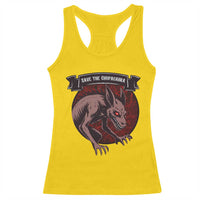 Chupacabra Racerback Tank Top Gothic Horror Save The Cryptid Gift - Wonder Print Shop
