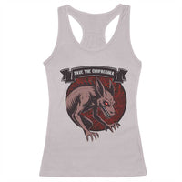 Chupacabra Racerback Tank Top Gothic Horror Save The Cryptid Gift - Wonder Print Shop