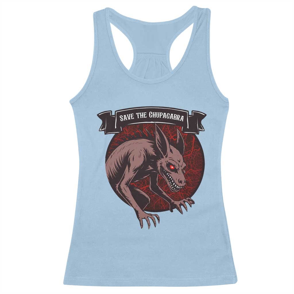 Chupacabra Racerback Tank Top Gothic Horror Save The Cryptid Gift - Wonder Print Shop