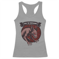 Chupacabra Racerback Tank Top Gothic Horror Save The Cryptid Gift - Wonder Print Shop