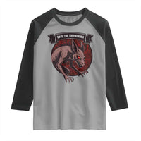 Chupacabra Raglan Shirt Gothic Horror Save The Cryptid Gift - Wonder Print Shop
