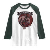 Chupacabra Raglan Shirt Gothic Horror Save The Cryptid Gift - Wonder Print Shop