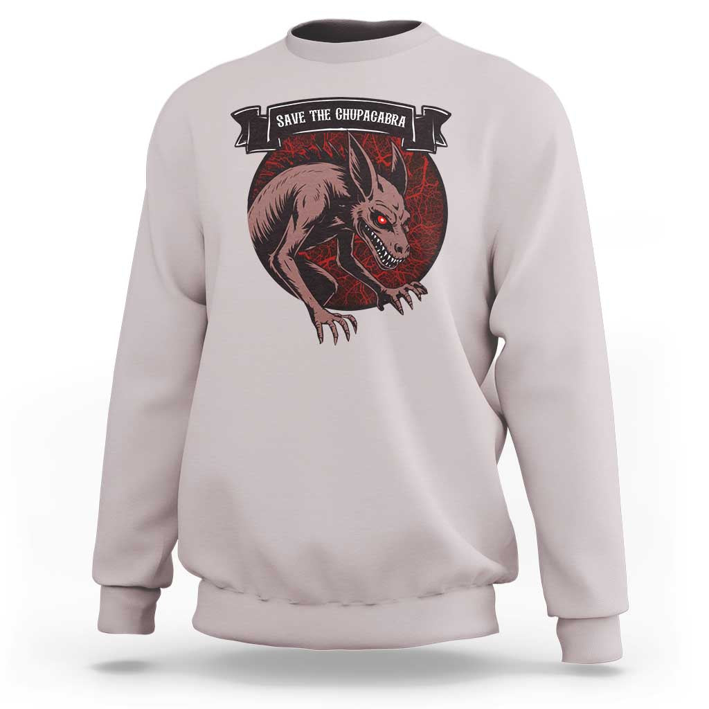 Chupacabra Sweatshirt Gothic Horror Save The Cryptid Gift - Wonder Print Shop