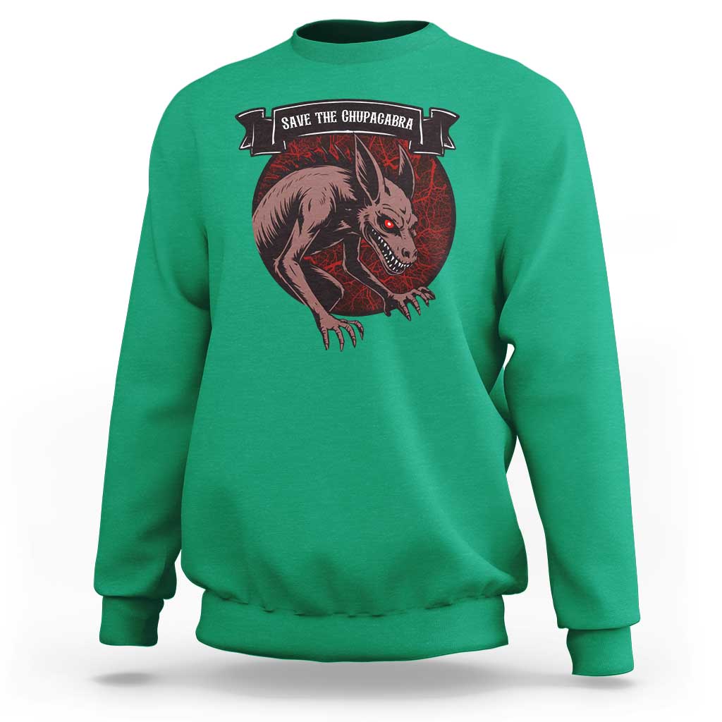 Chupacabra Sweatshirt Gothic Horror Save The Cryptid Gift - Wonder Print Shop