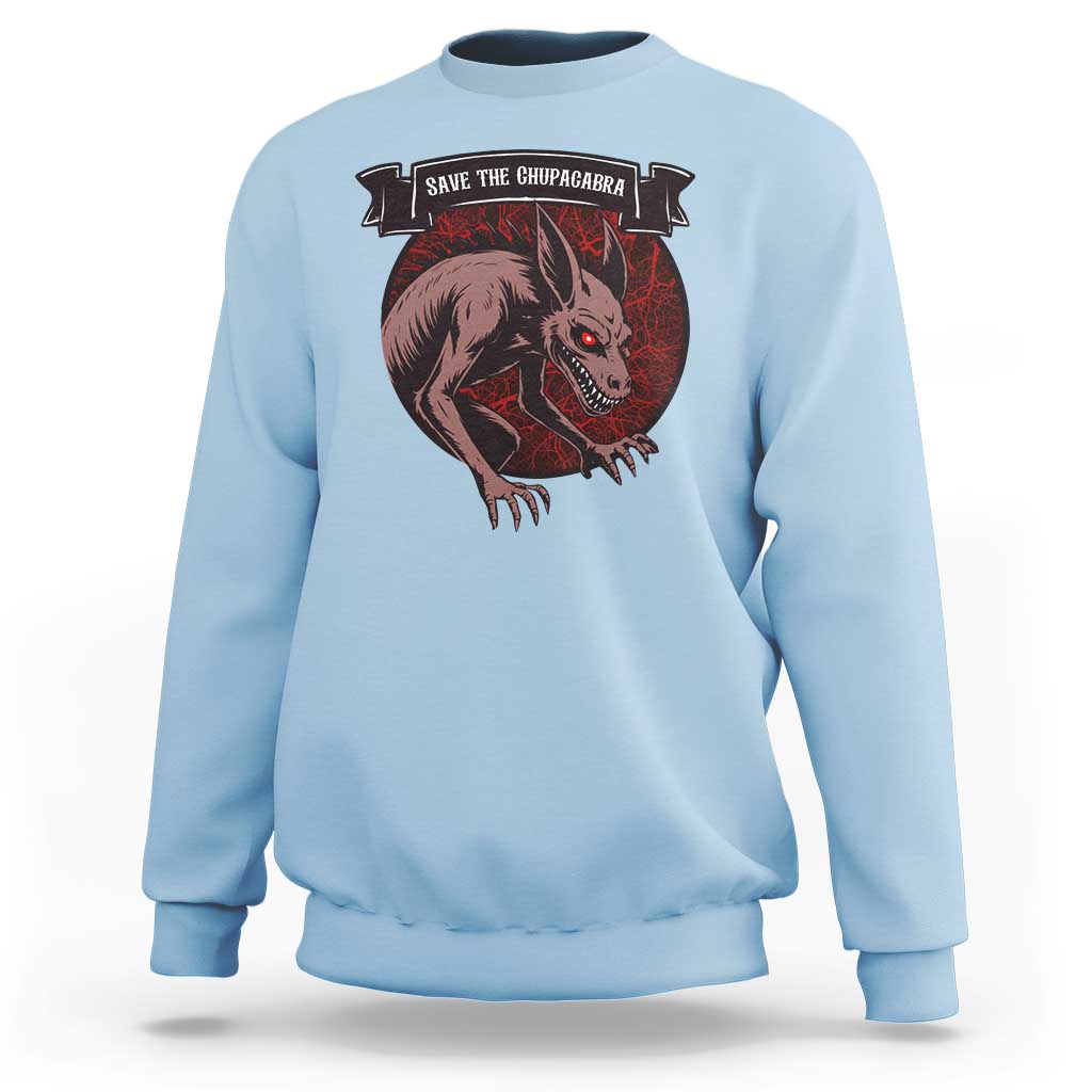 Chupacabra Sweatshirt Gothic Horror Save The Cryptid Gift - Wonder Print Shop