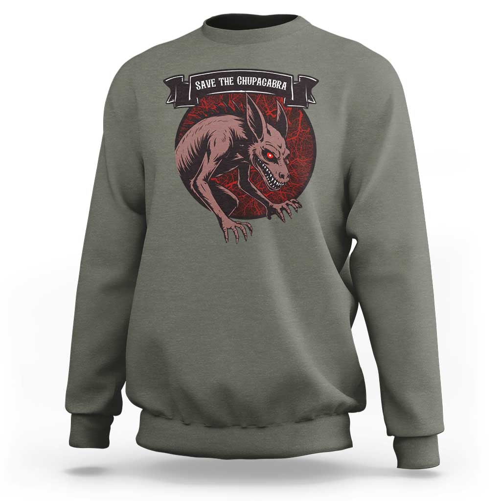Chupacabra Sweatshirt Gothic Horror Save The Cryptid Gift - Wonder Print Shop