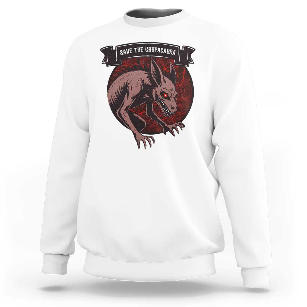 Chupacabra Sweatshirt Gothic Horror Save The Cryptid Gift - Wonder Print Shop