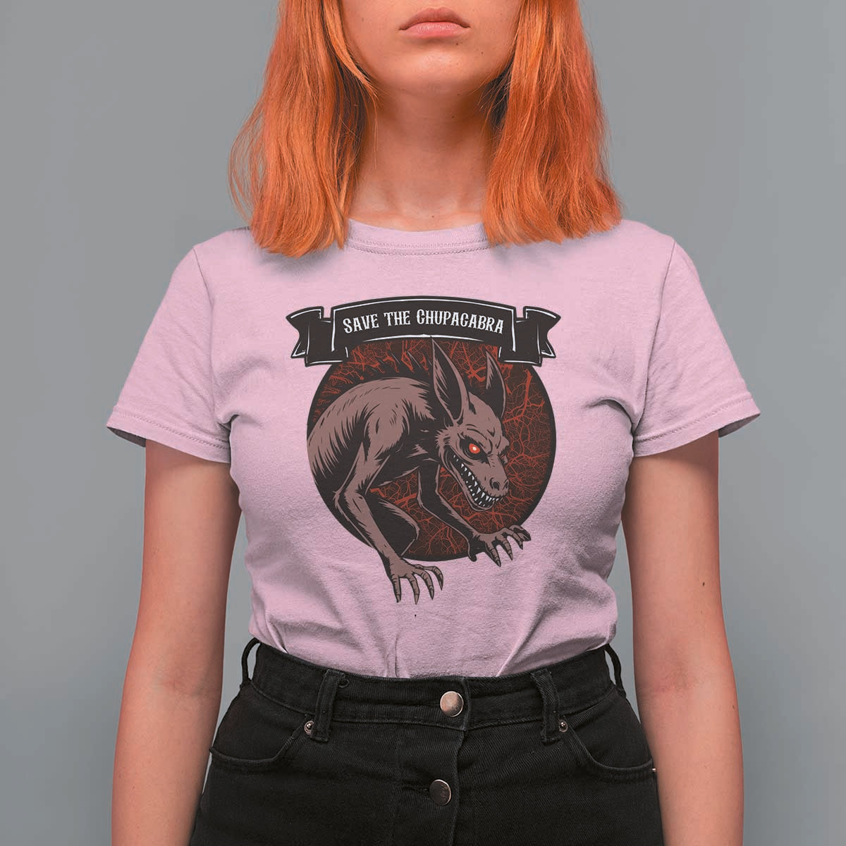 Chupacabra T Shirt For Women Gothic Horror Save The Cryptid Gift - Wonder Print Shop